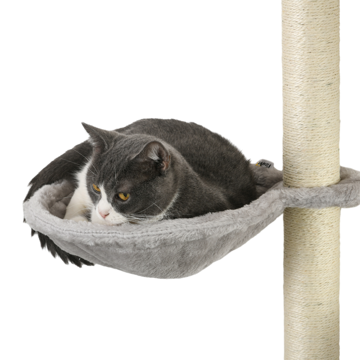 PawHut 4-Piece Wall-Mounted Cat Furniture Set with Hammock, Grey