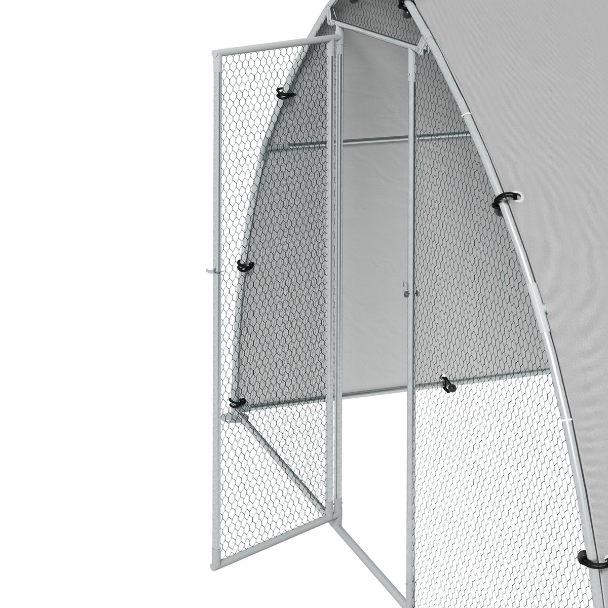 PawHut Walk-In Chicken Run with Cover for 4-6 Chickens
