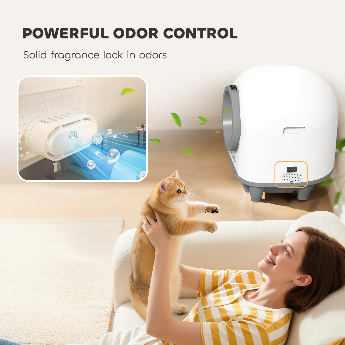 PawHut 80L Self-Cleaning Cat Litter Box with App Control, 12 Sensors