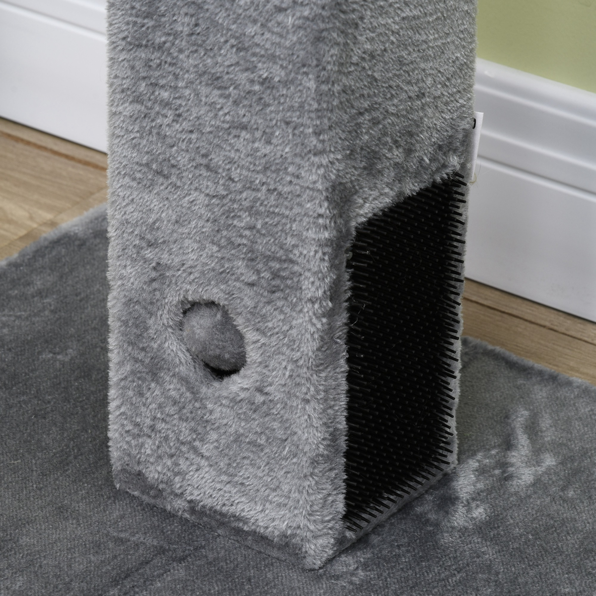 PawHut 79cm Cat Scratching Post and Climber Activity Centre with Jute Scratching Post, Dangling Toy and Hidden Bell Toy, Grey