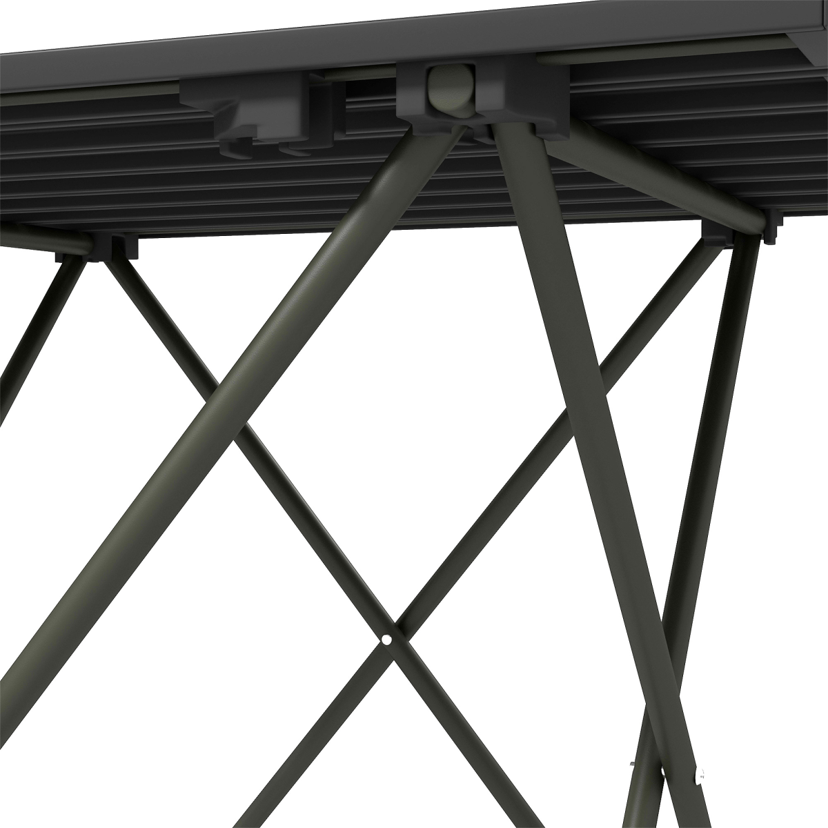 Outsunny Folding Camping Table, Metal, Portable with Carry Bag, Black
