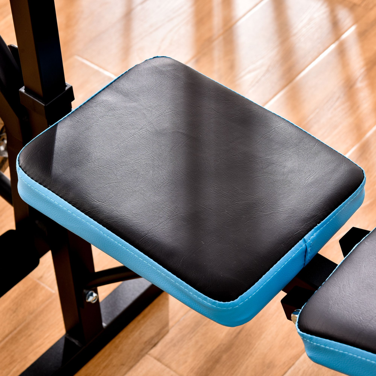 Adjustable Weight Bench with Leg Developer and 3-Level Adjustable Barbell Rack for Home Gym