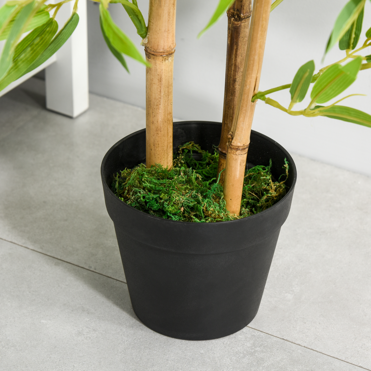Outsunny Set of 2 Artificial Bamboo Trees Decorative Plant 120cm Indoor/Outdoor