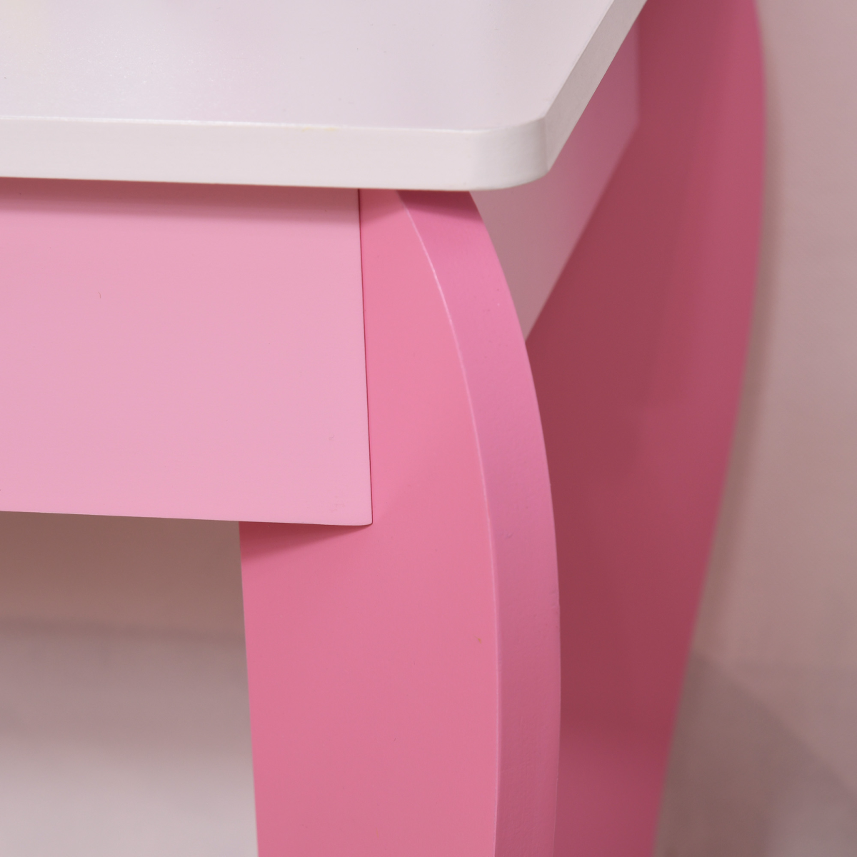 HOMCOM Kids Vanity Dressing Table Set with Mirror, Stool, Unicorn Design