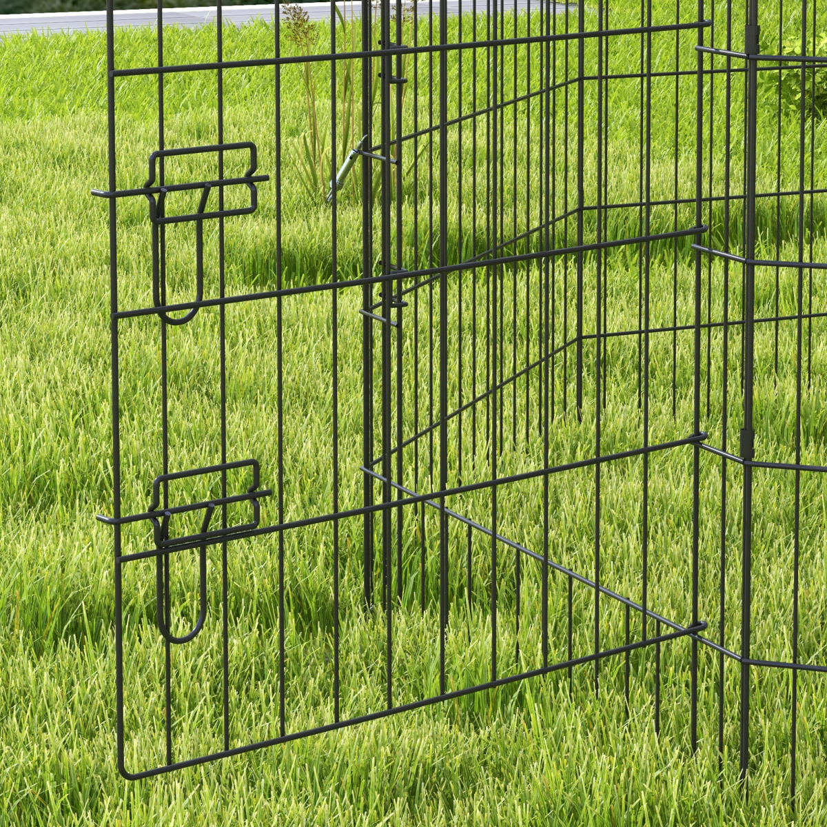 PawHut 8-Panel Metal DIY Dog Pen with Door, Indoor/Outdoor, 91cm High