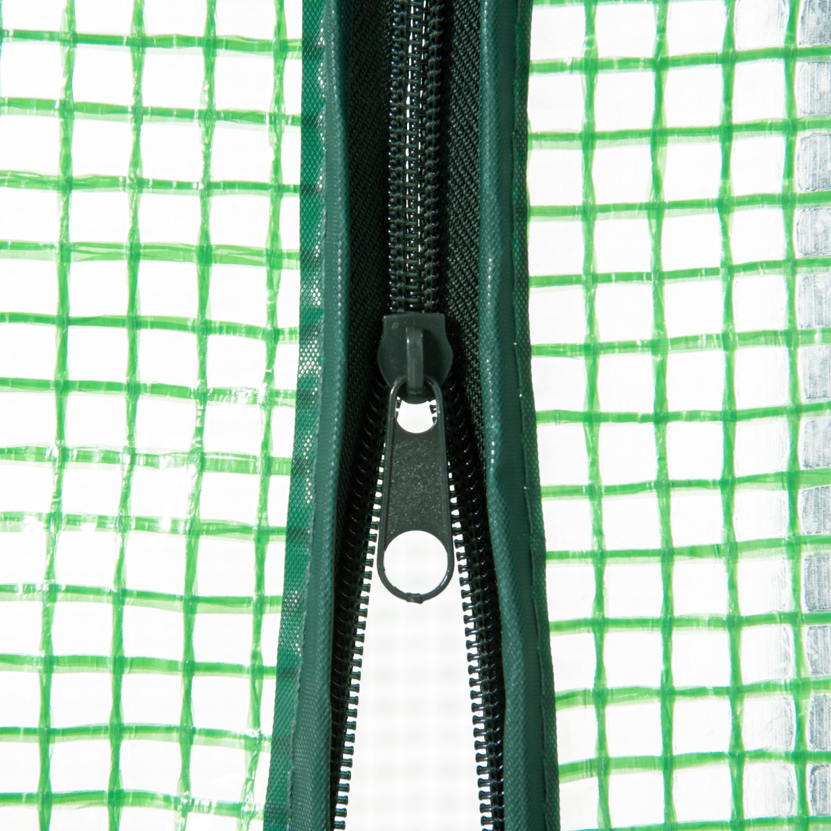 Outsunny 80 x 49 x 160 cm Mini Greenhouse with Storage Shelf, Roll-Up Zip Door, UV-Resistant PE Cover, Metal Frame, Green