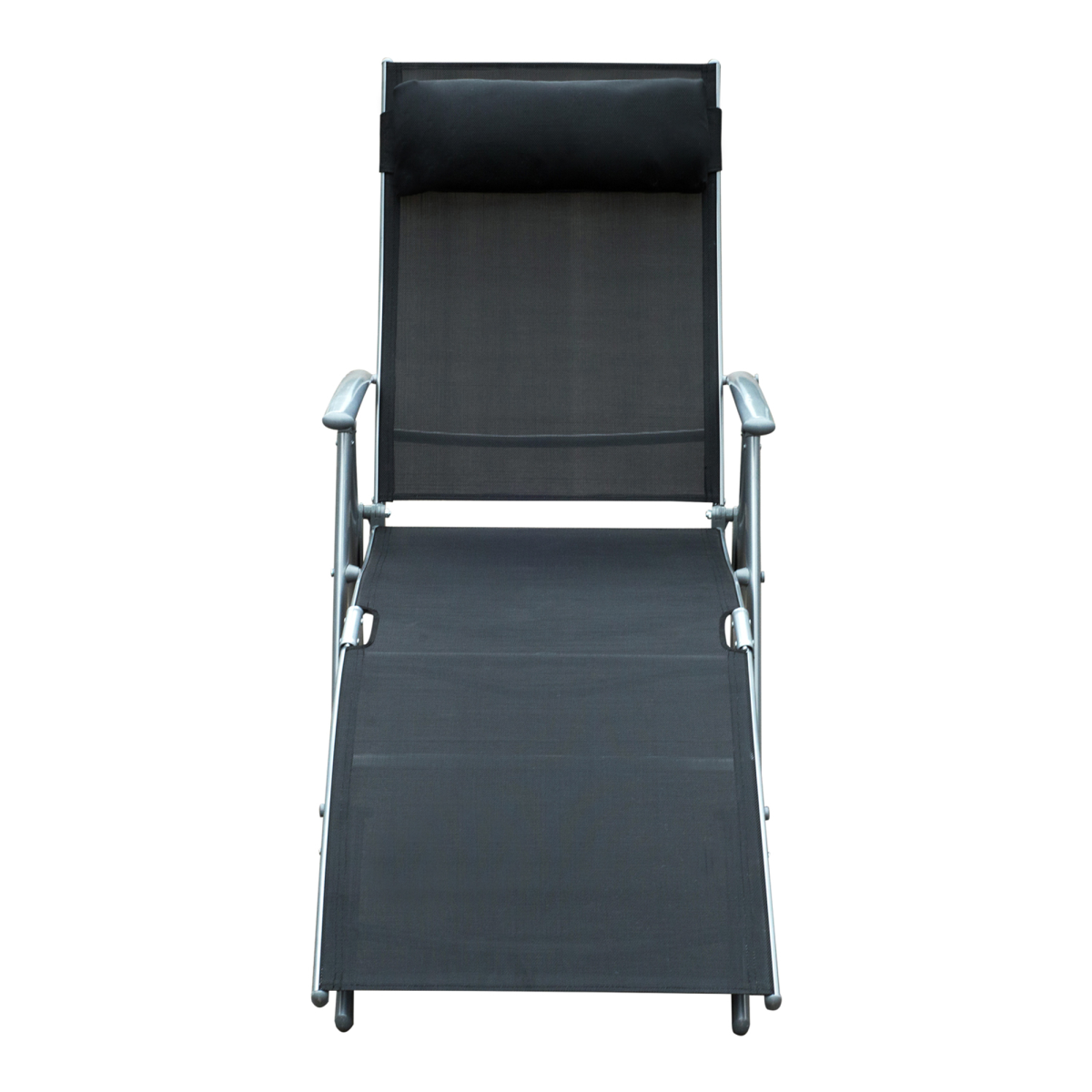 Outsunny Foldable Textilene Sun Lounger Recliner, 5-Level Adjustable Black