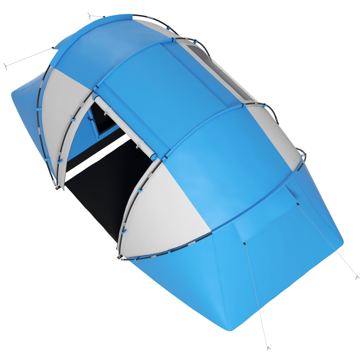 4-6 Person Tunnel Camping Tent with 2 Bedrooms and Living Area