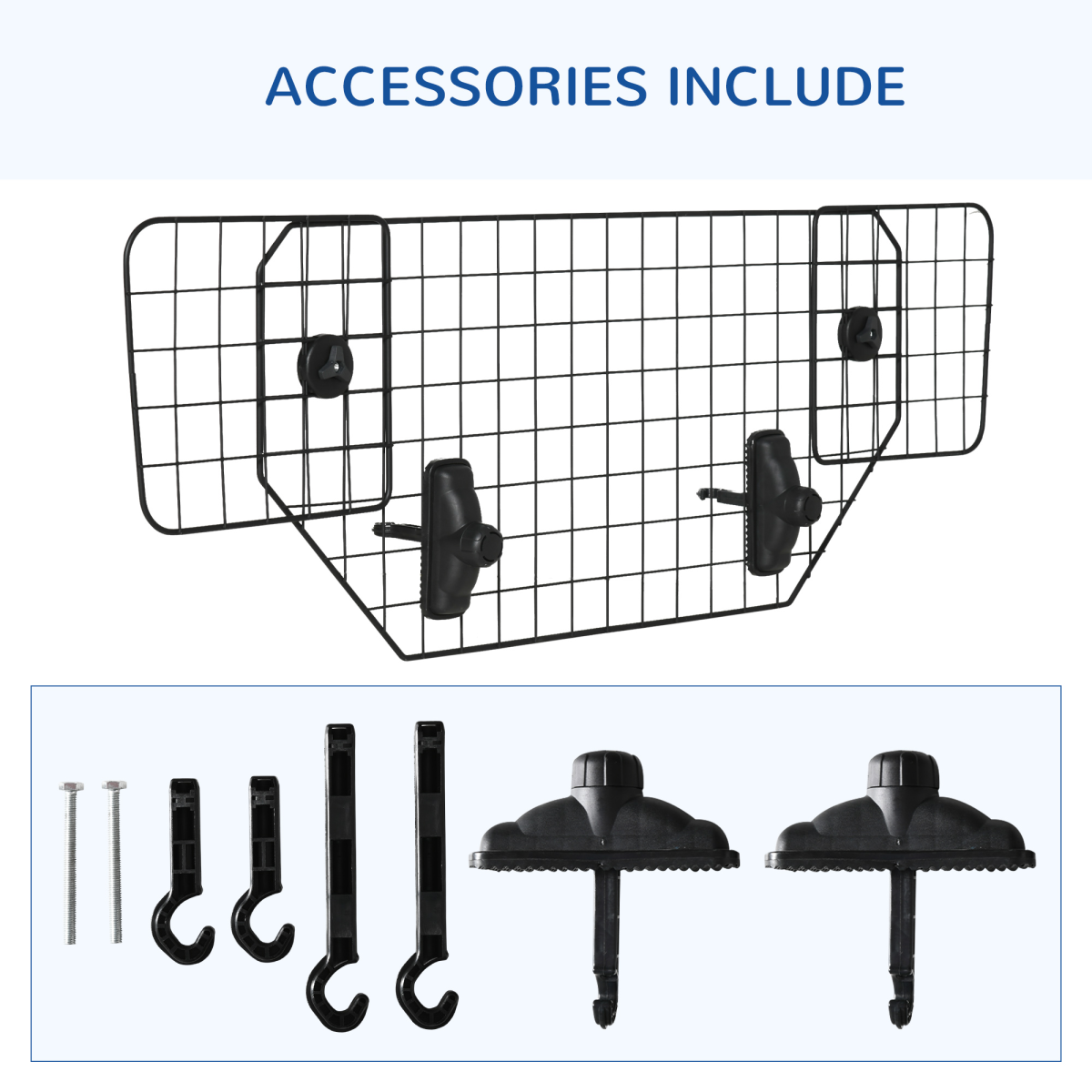 PawHut Adjustable Dog Guard for Car Boot, Metal Mesh Barrier, 90-120W x 40.5H cm