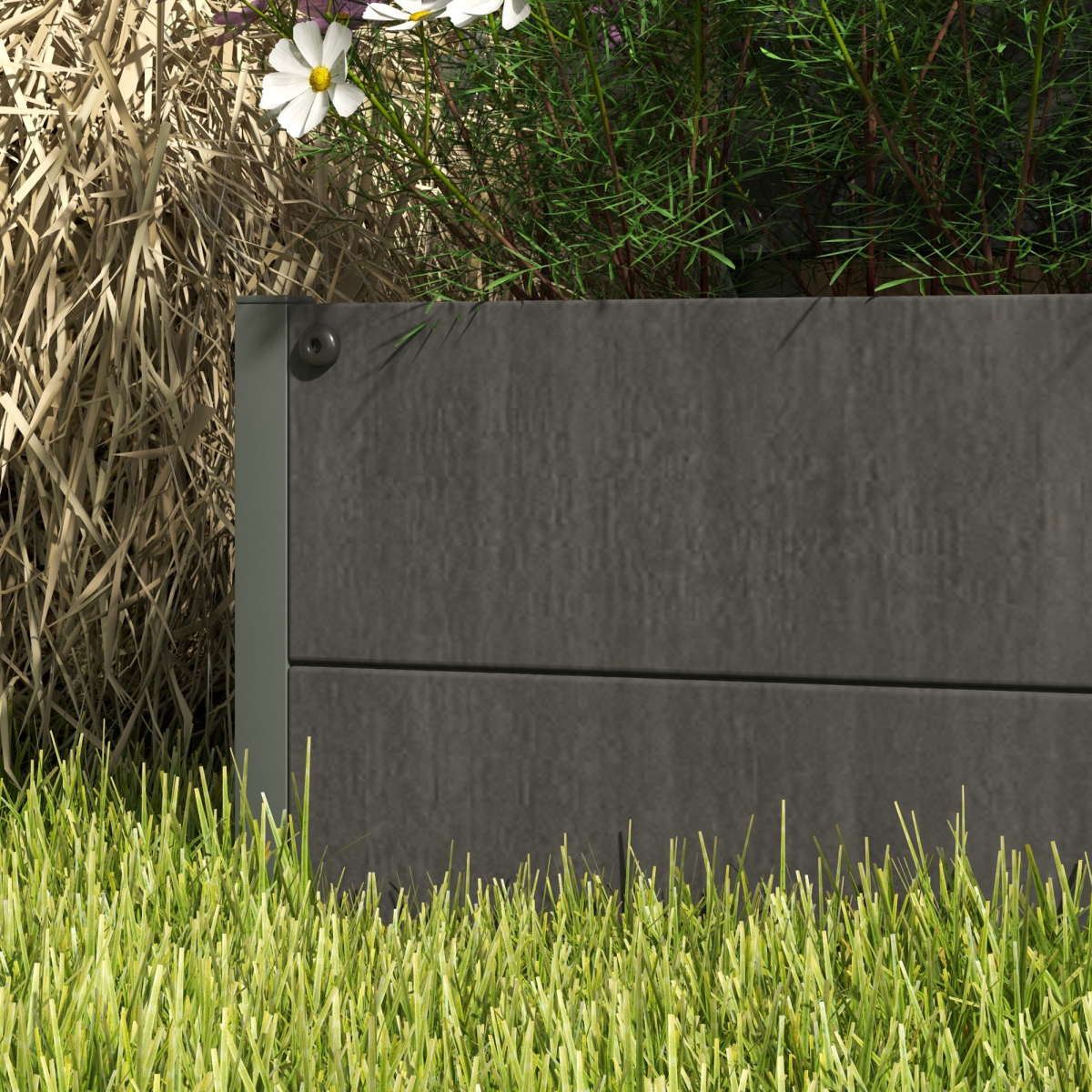 Outsunny Raised Garden Bed with Trellis, Standing Planter Box, Dark Grey