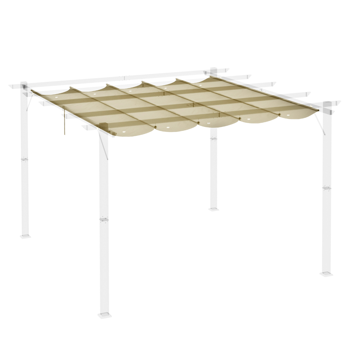 Outsunny Replacement Pergola Shade Cover Canopy for 3 x 3 m Pergola, Beige, Polyester
