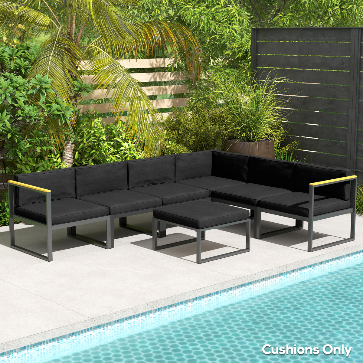 Outsunny 14-Piece Black Replacement Cushion Set for Garden Furniture
