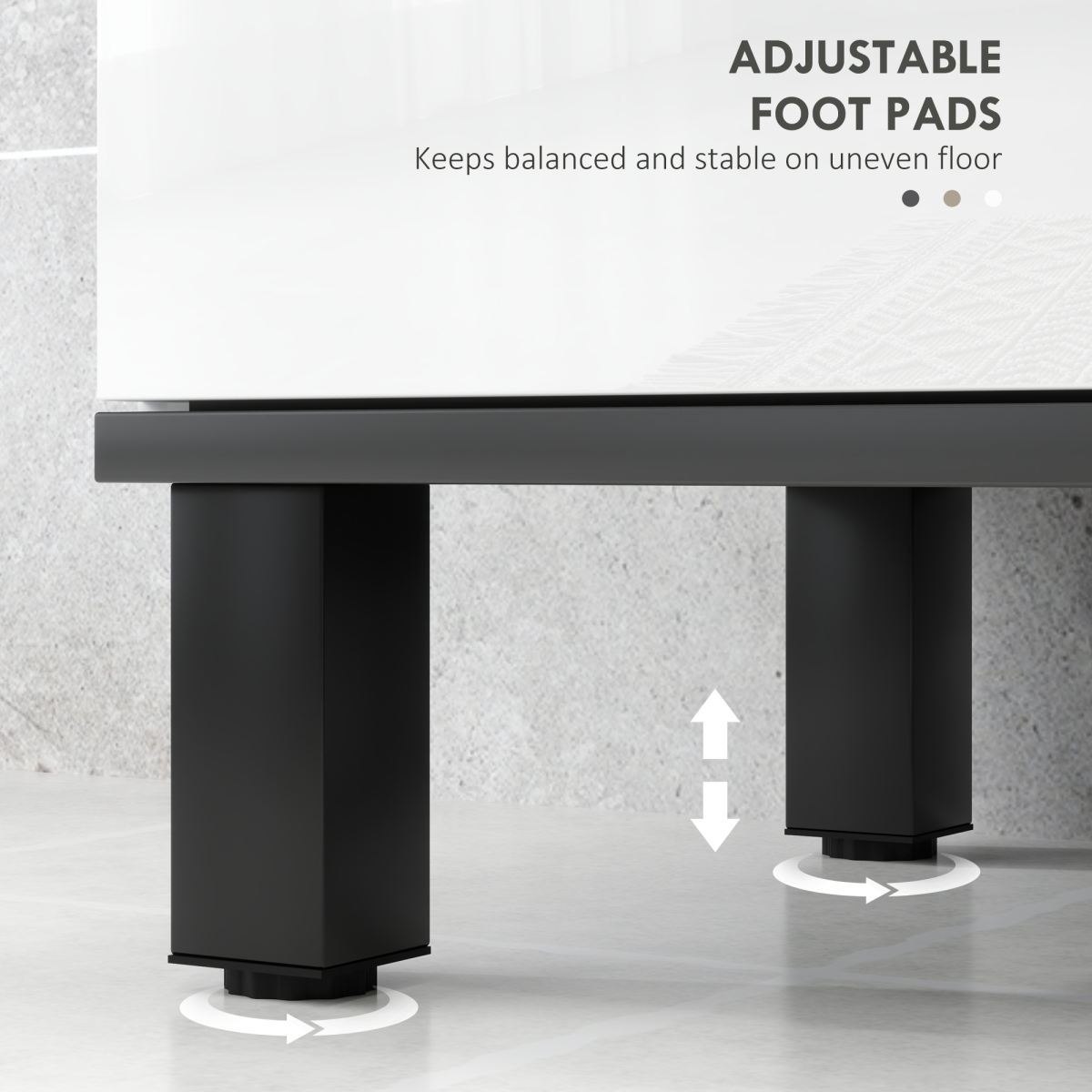 HOMCOM Bathroom Under Sink Cabinet, Adjustable Shelf, High Gloss White