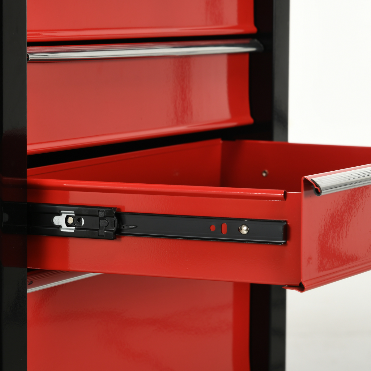 HOMCOM Lockable Steel Tool Storage Cabinet with 5 Drawers and Wheels