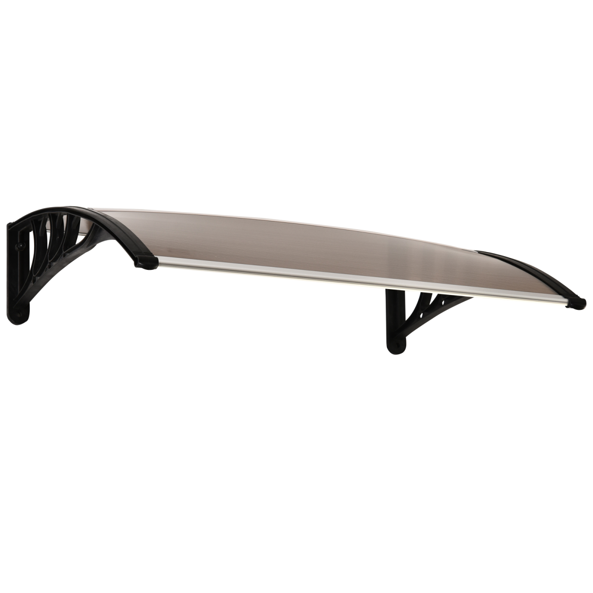 Outsunny 75 x 120 x 23 cm Brown Curved Polycarbonate Awning with Black Bracket