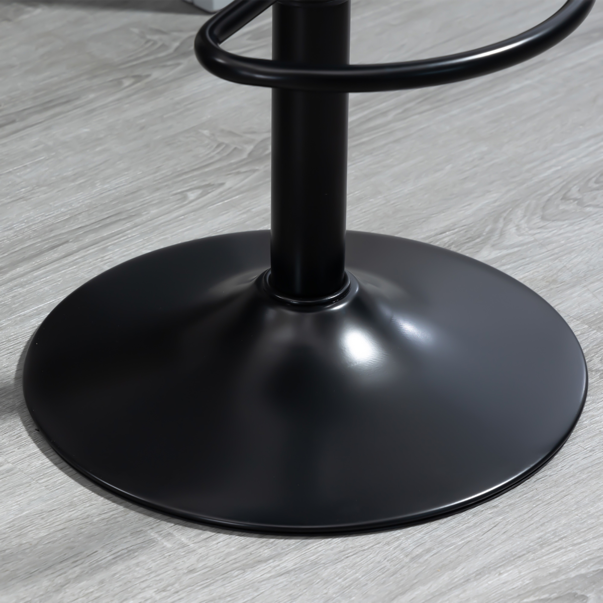 HOMCOM Set of 2 Adjustable Swivel Bar Stools with Backrest and Footrest, PU Leather, Black