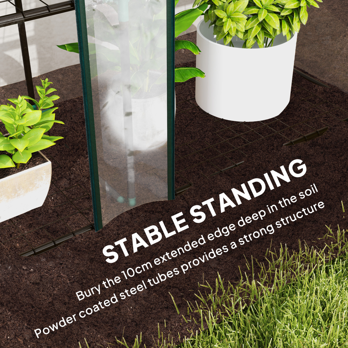 Outsunny 3-Tier Lean-to Mini Greenhouse with Clear Plastic Cover