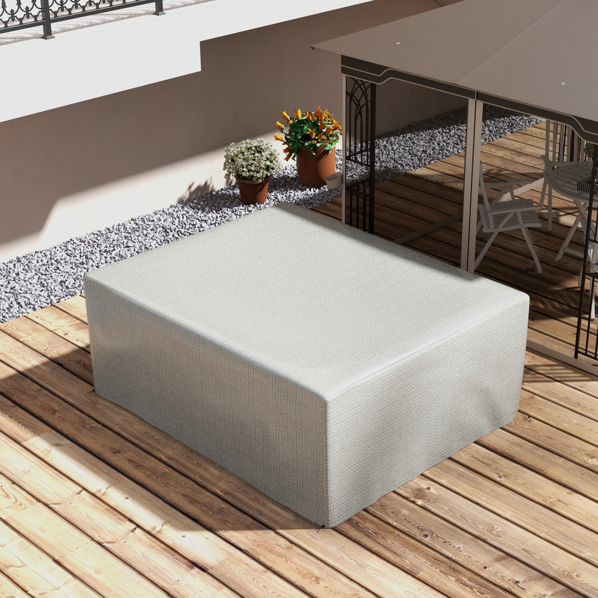 Outsunny Grey Heavy Duty PE Garden Furniture Cover for Patio Sets 235 x 190 x 90 cm