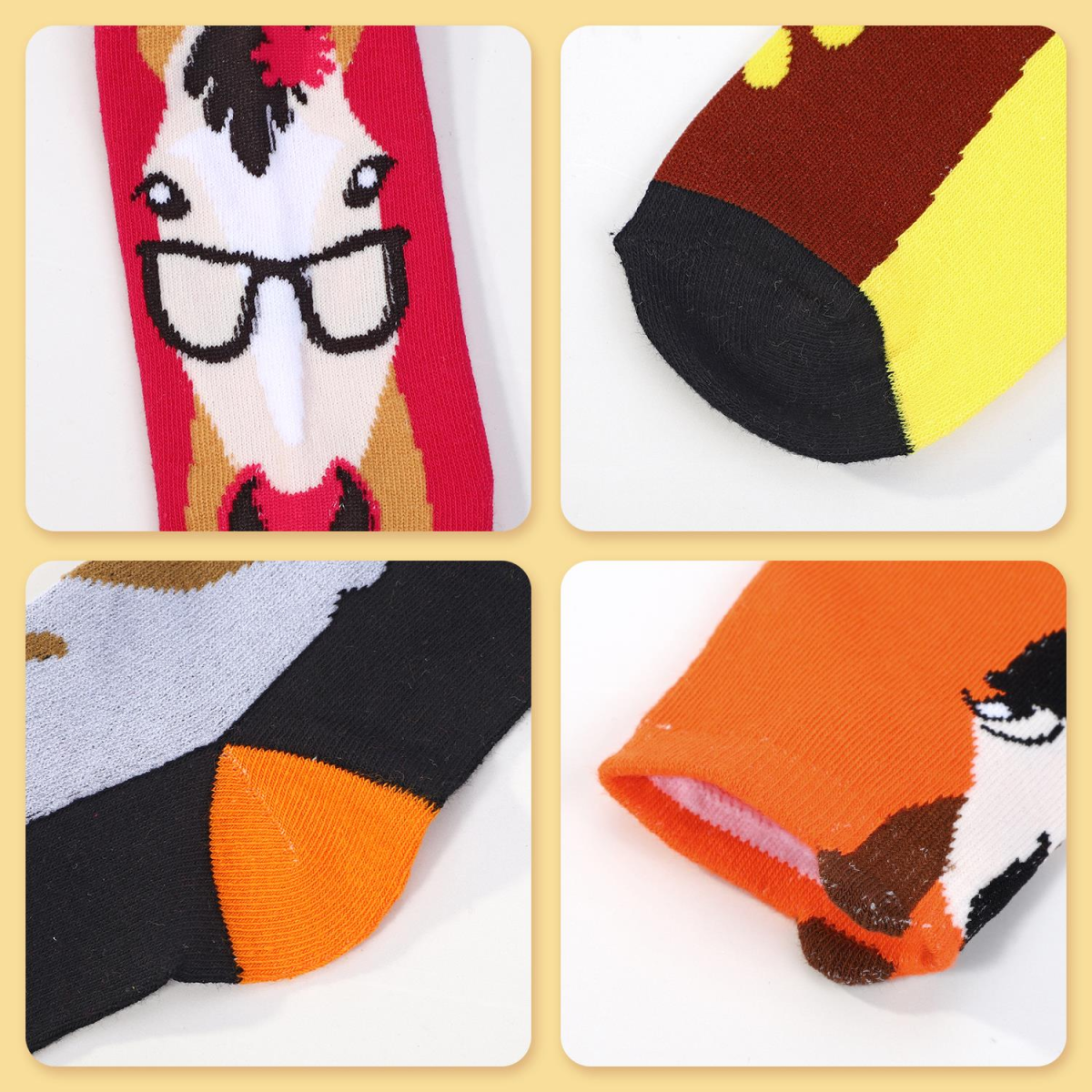 Vinsani 5 Pack Animal Print Socks for Women UK 4-7