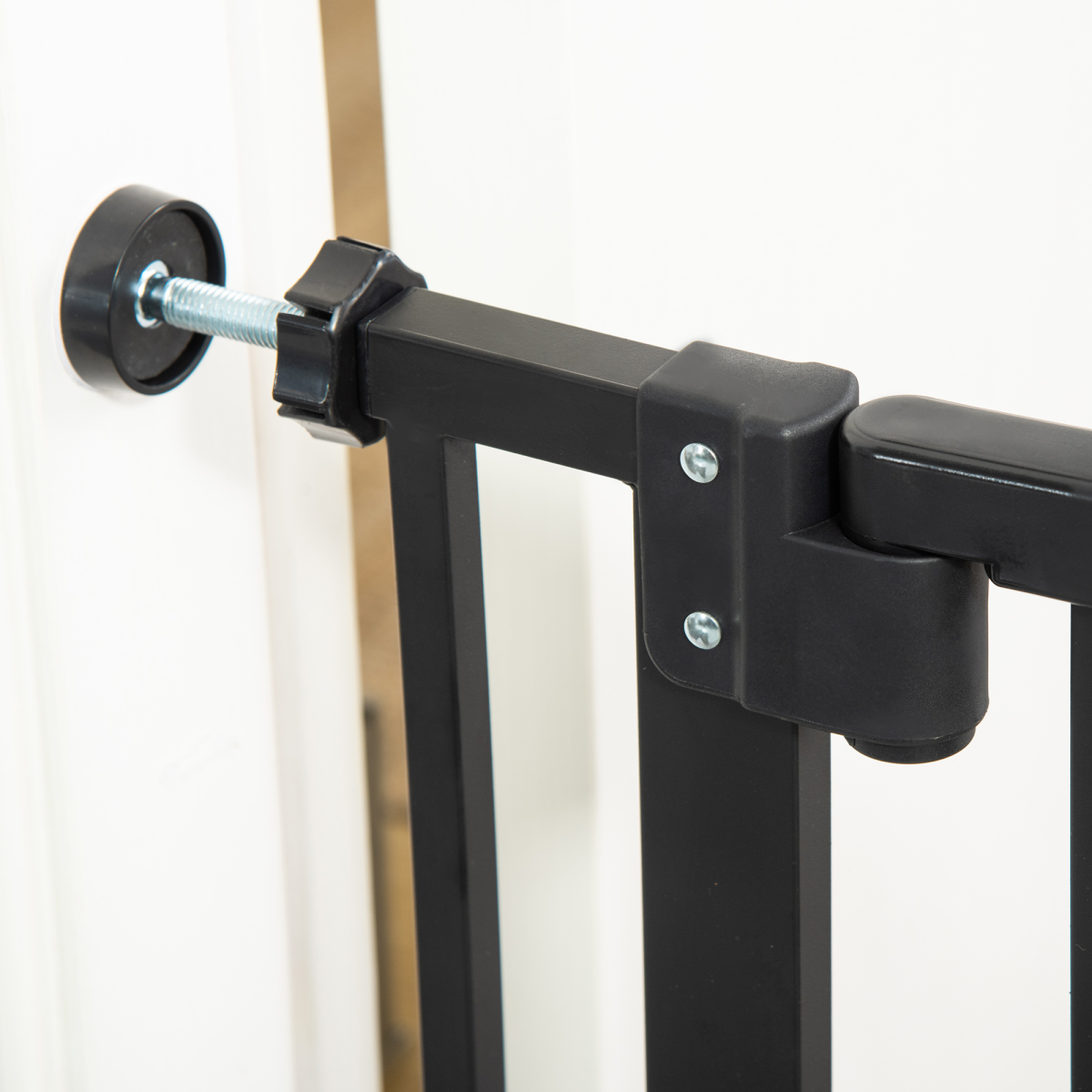Extra Tall Automatic Closing Dog Gate with Cat Door, Steel Frame, 74-80 cm Wide, for Stairs, Doorways and Hallways, Pawhut