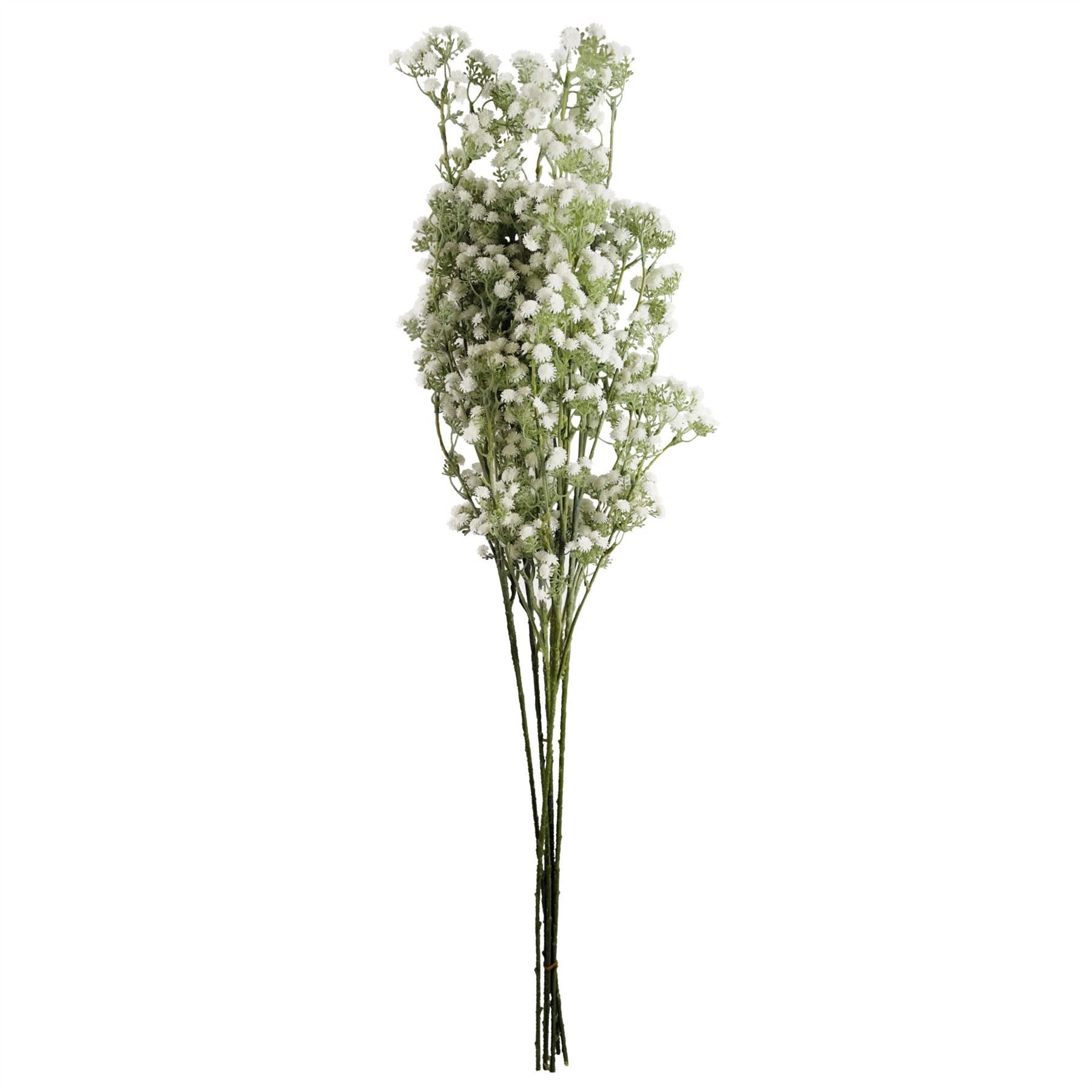 85cm Artificial Gypsophila White Foliage Spray, Wired Shapable Stem, Plastic Flowers