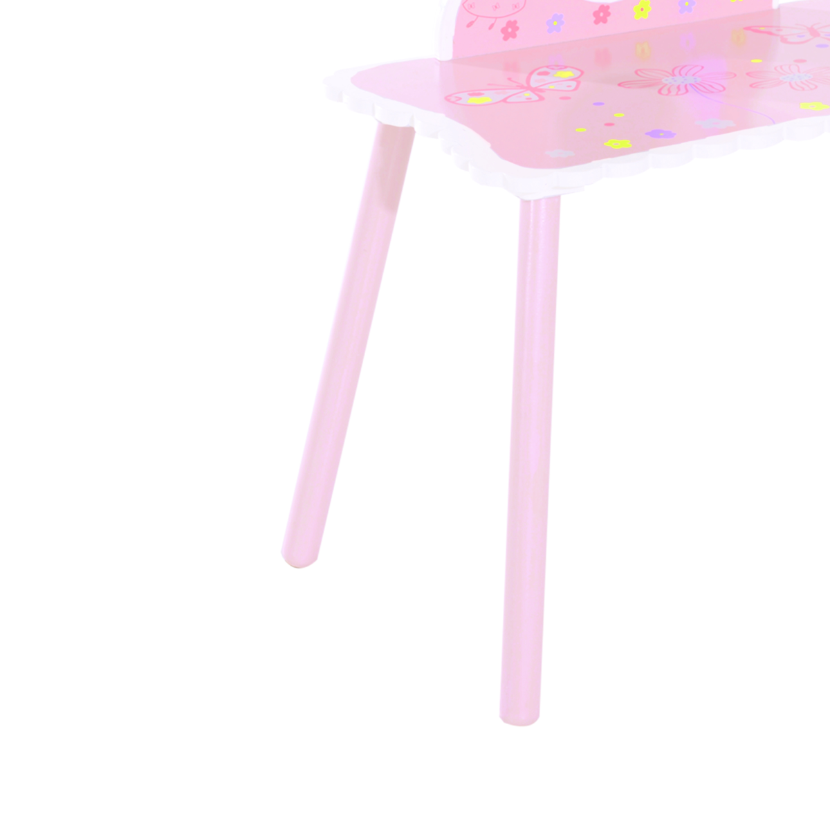 Pink Kids Dressing Table Vanity Set with Mirror and Chair, Girls Make Up Play Set
