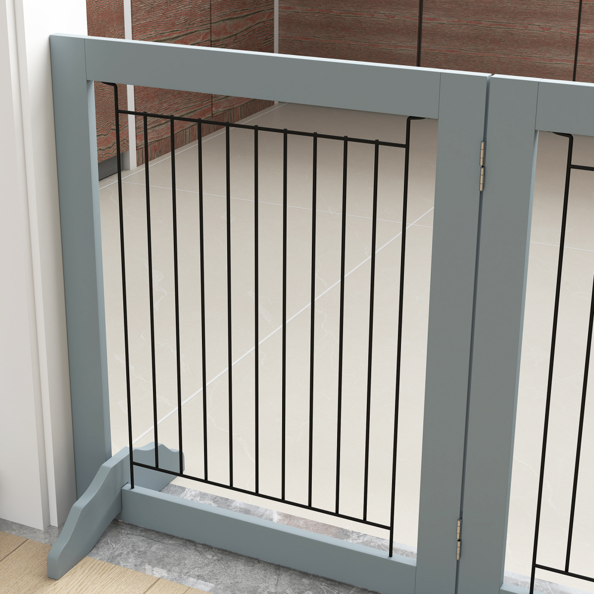 PawHut Foldable 3-Panel Pet Gate with Support Feet for Small Dogs