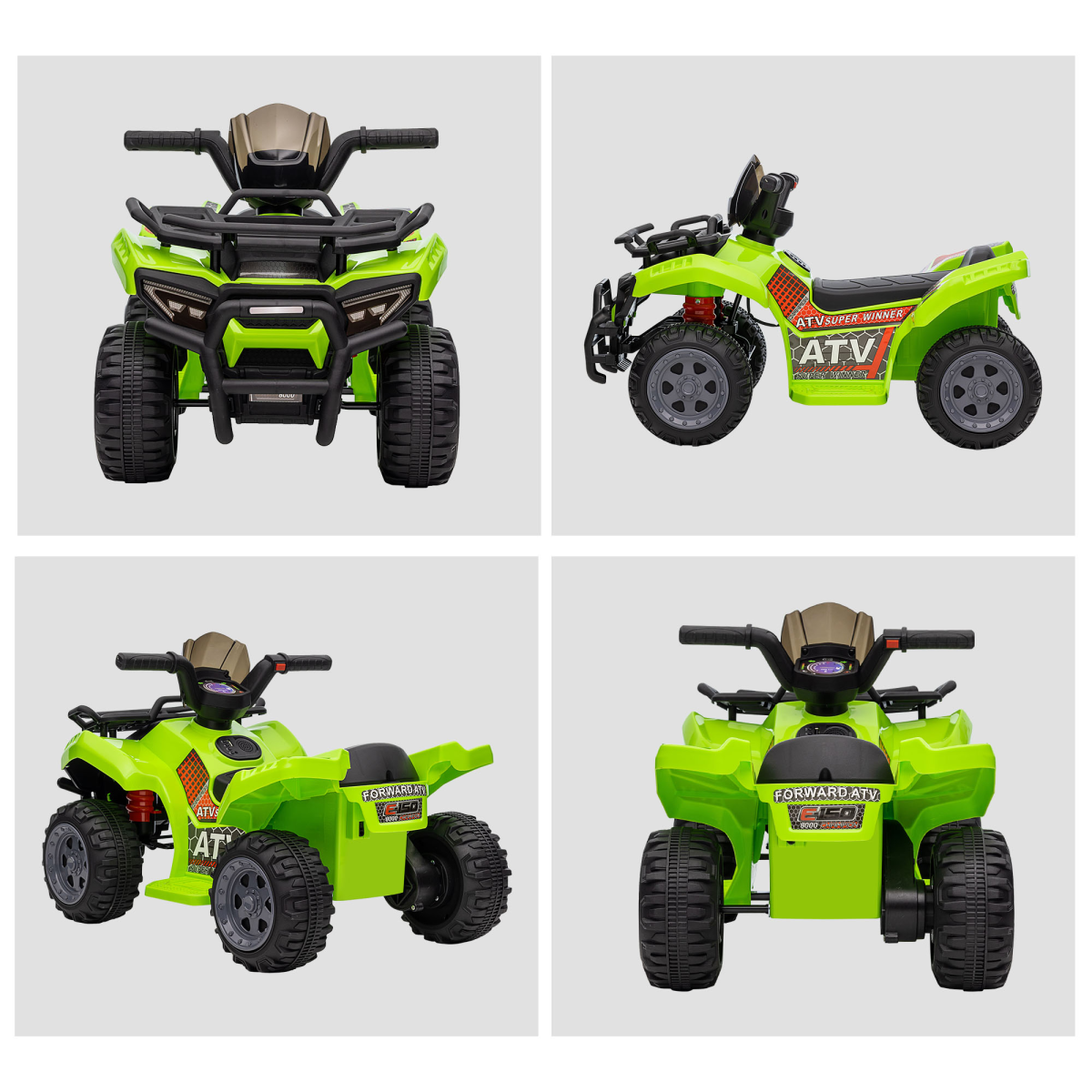 HOMCOM 6V Kids Electric Ride On Quad Bike ATV with Music, Forward Drive, 18-36 Months