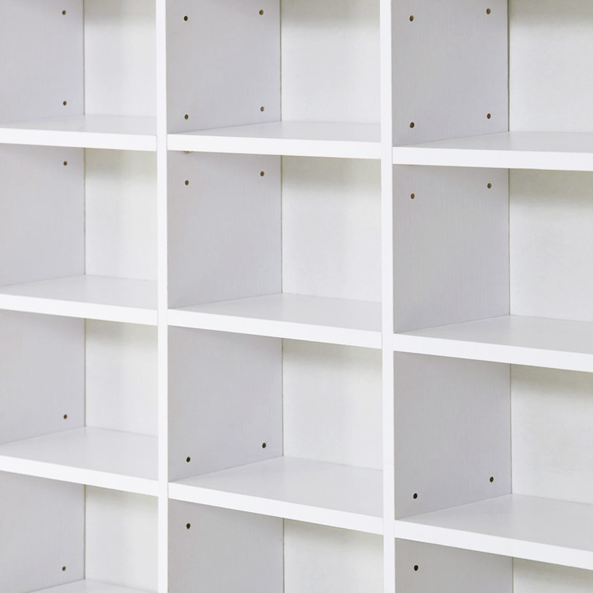 White Wooden CD/DVD Storage Shelf, 33 Adjustable Compartments