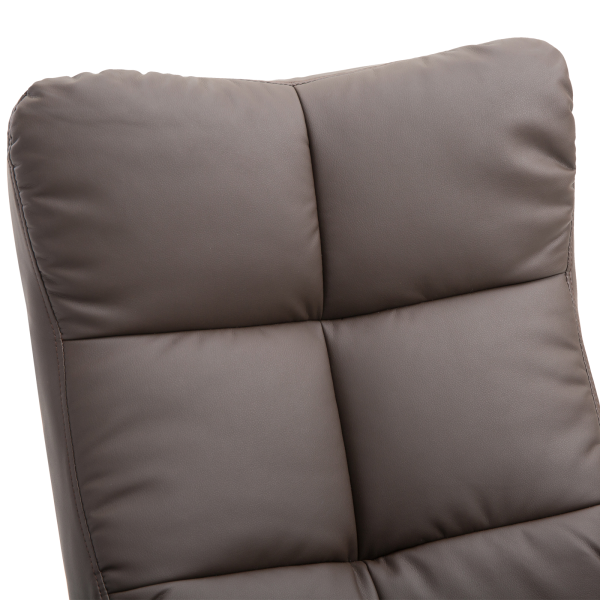 Brown Faux Leather Recliner Chair Set with Ottoman Storage