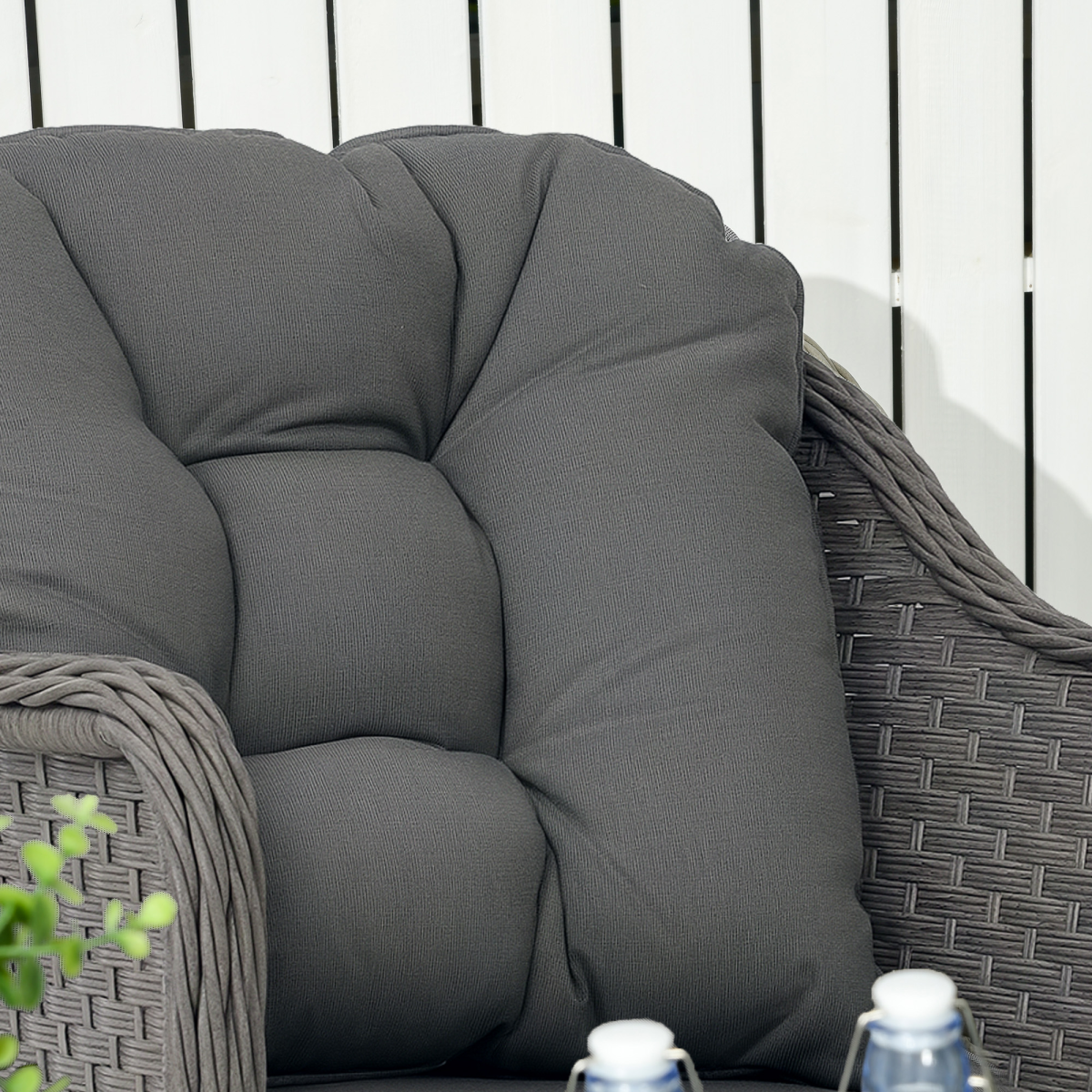Outsunny 4-Piece Rattan Garden Sofa Set with Cushions and Table