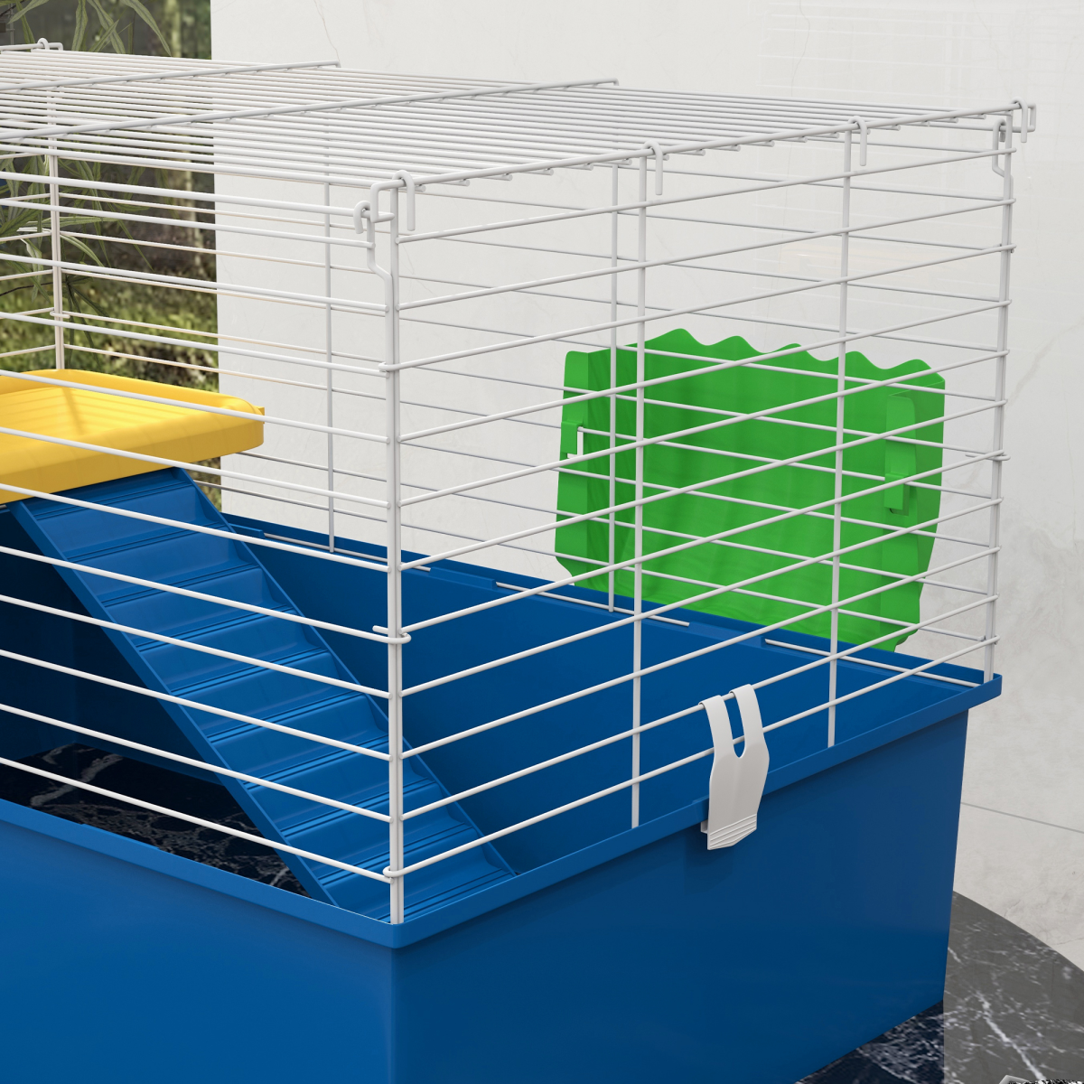 PawHut Small Animal Cage for Rabbits and Guinea Pigs, Blue