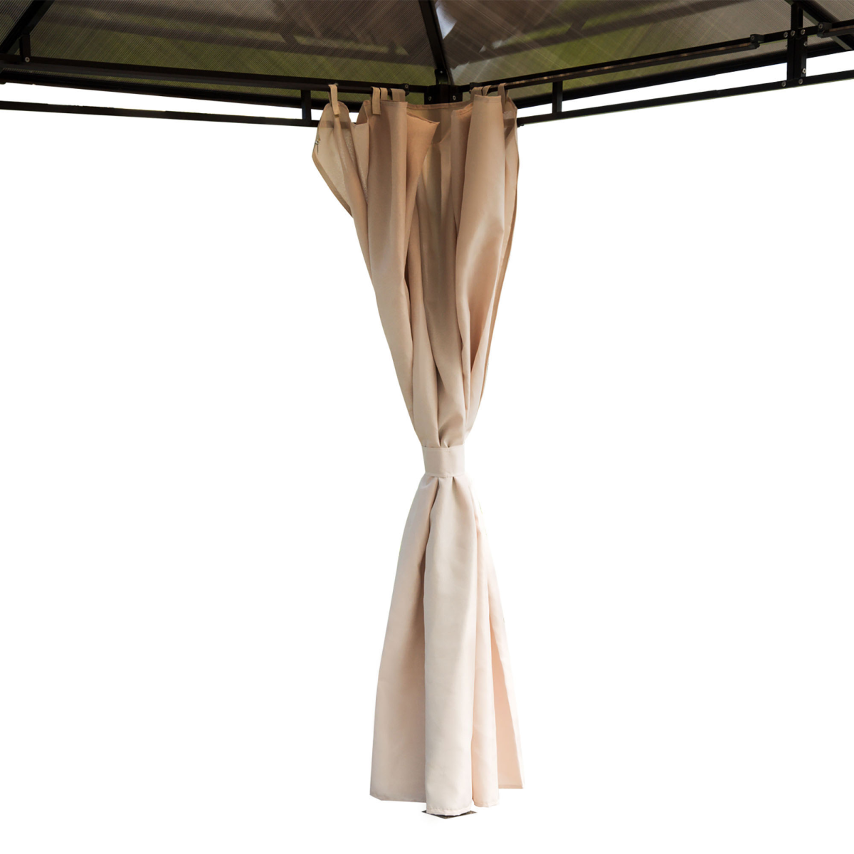 3.6 x 3 m Hardtop Garden Gazebo with Polycarbonate Roof, Brown