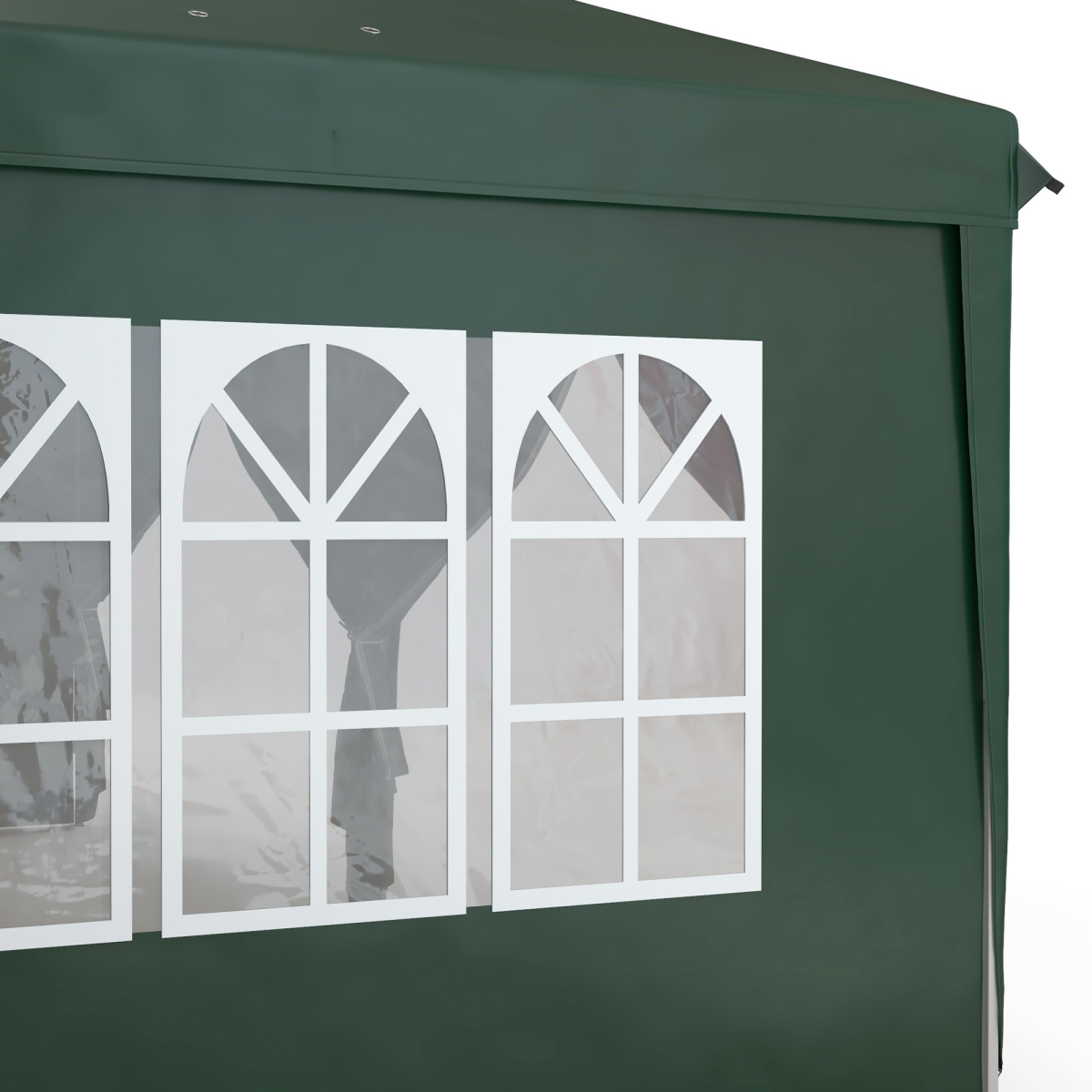 Outsunny 3 x 6m Pop Up Gazebo Party Tent Canopy with 6 Removable Walls and Carry Bag, Green