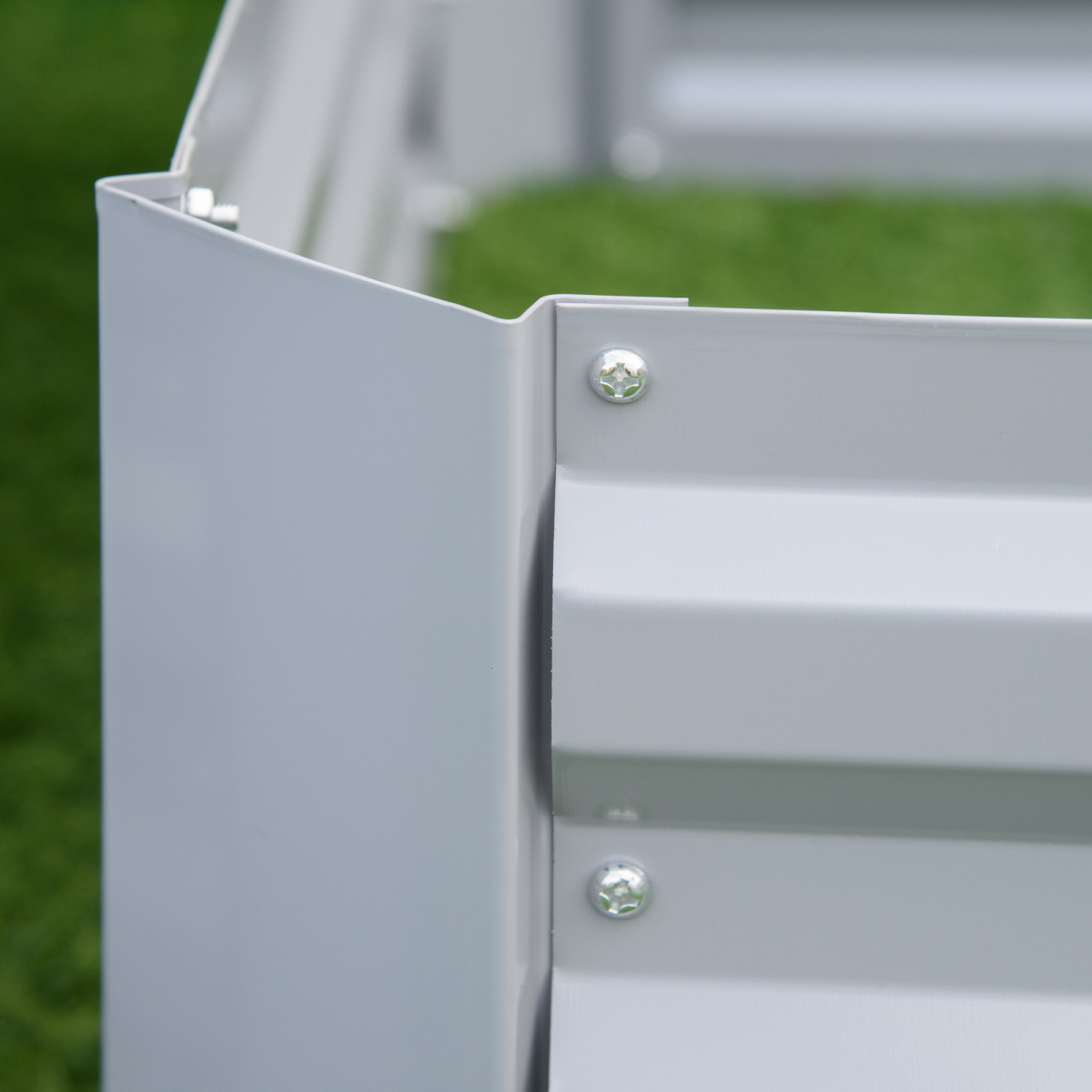 Outsunny Set of 2 Metal Raised Garden Bed Frames, 100cm x 100cm x 30cm, Powder-Coated Steel, Outdoor Use