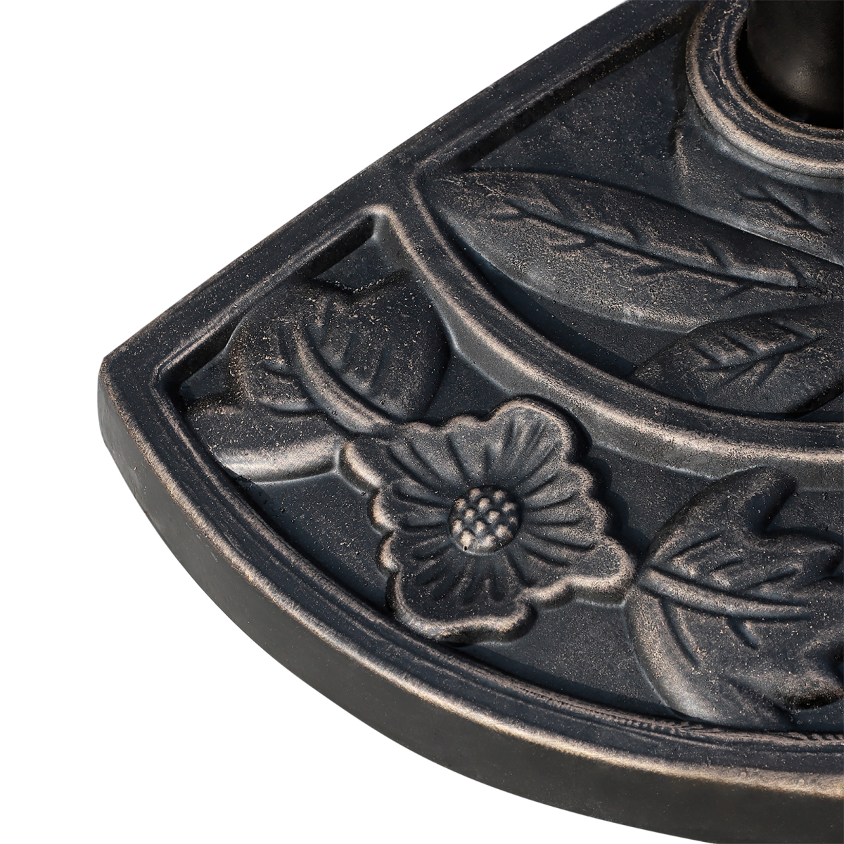 Outsunny Half Round Resin Parasol Base, Antique Bronze
