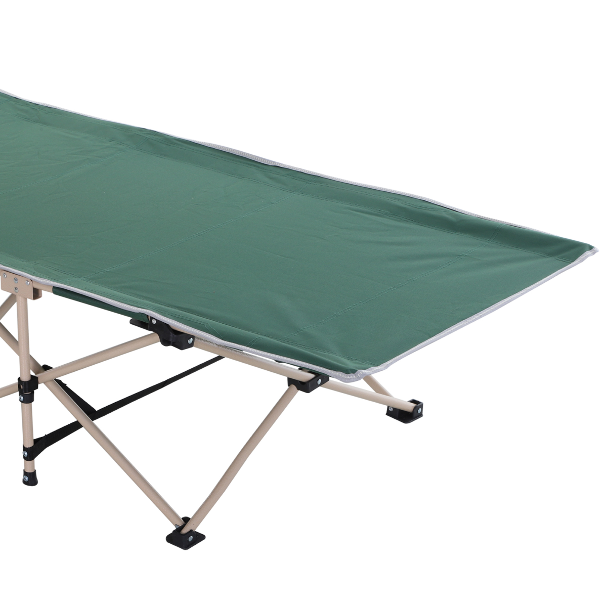 Portable Folding Camping Cot with Carry Bag and Side Pocket, Green