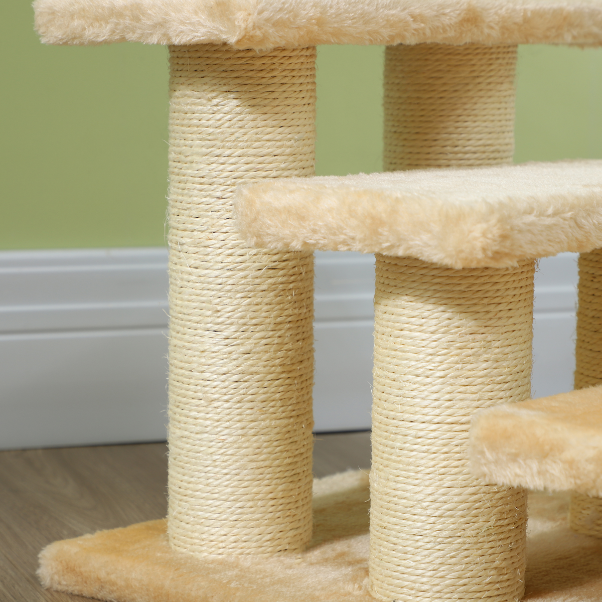 Pawhut Portable 3-Step Pet Stairs for Cats and Small Dogs, Lightweight Indoor/Outdoor Assist Steps for Couch, Bed, Car and Truck
