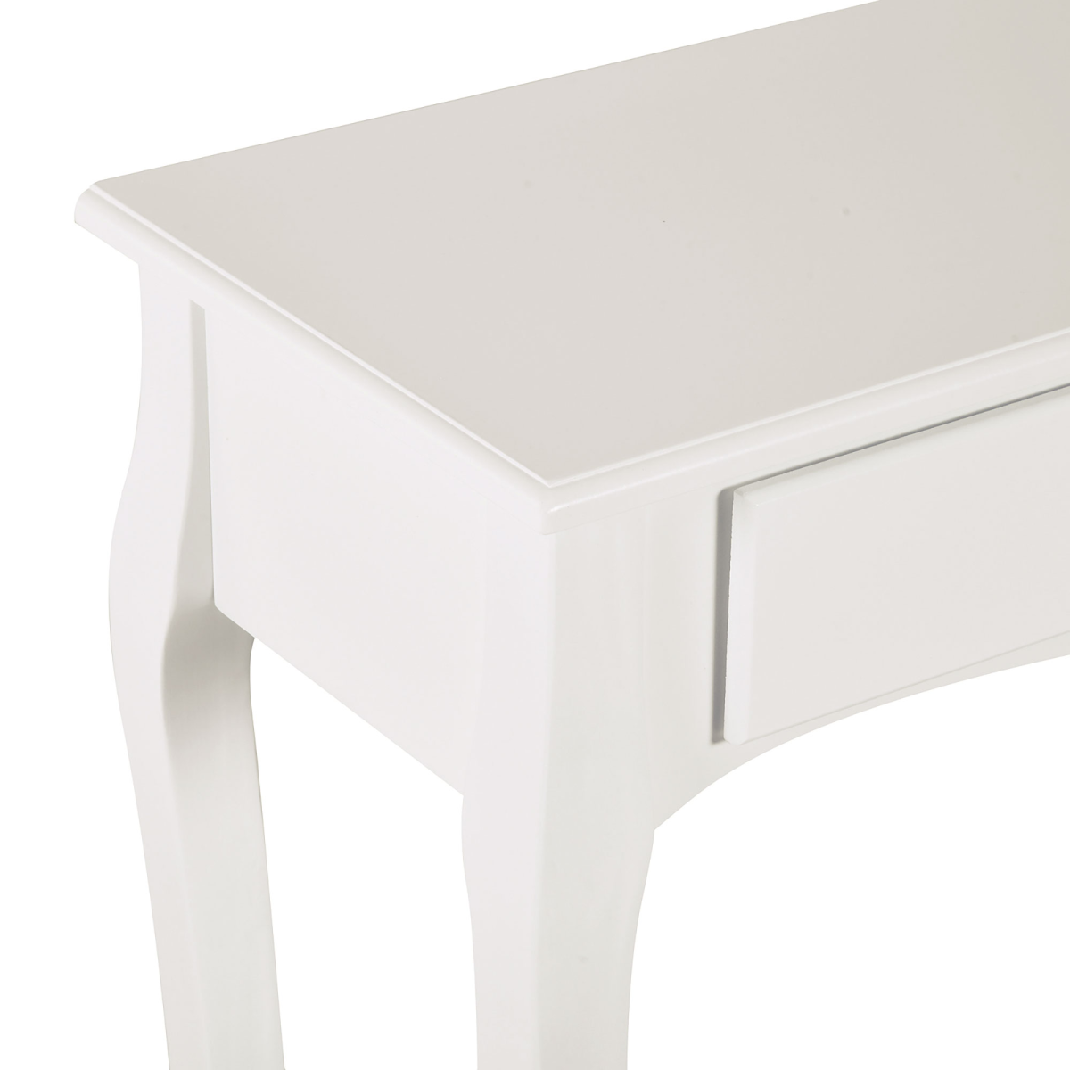 HOMCOM Ivory White Console Table with 2 Drawers and Lower Shelf