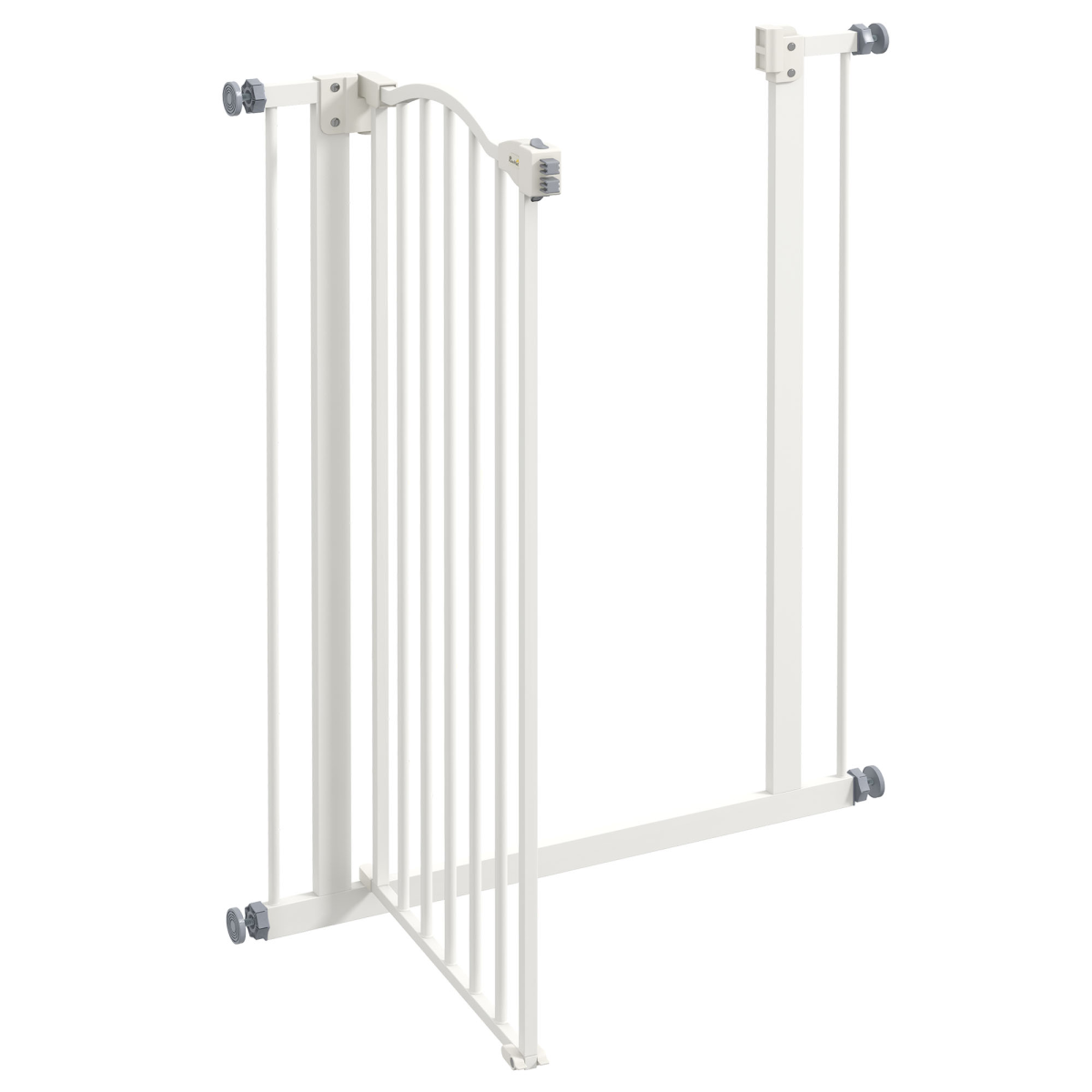 PawHut Adjustable Metal Pet Gate Safety Barrier with Auto-Close Door, 74-80cm, White