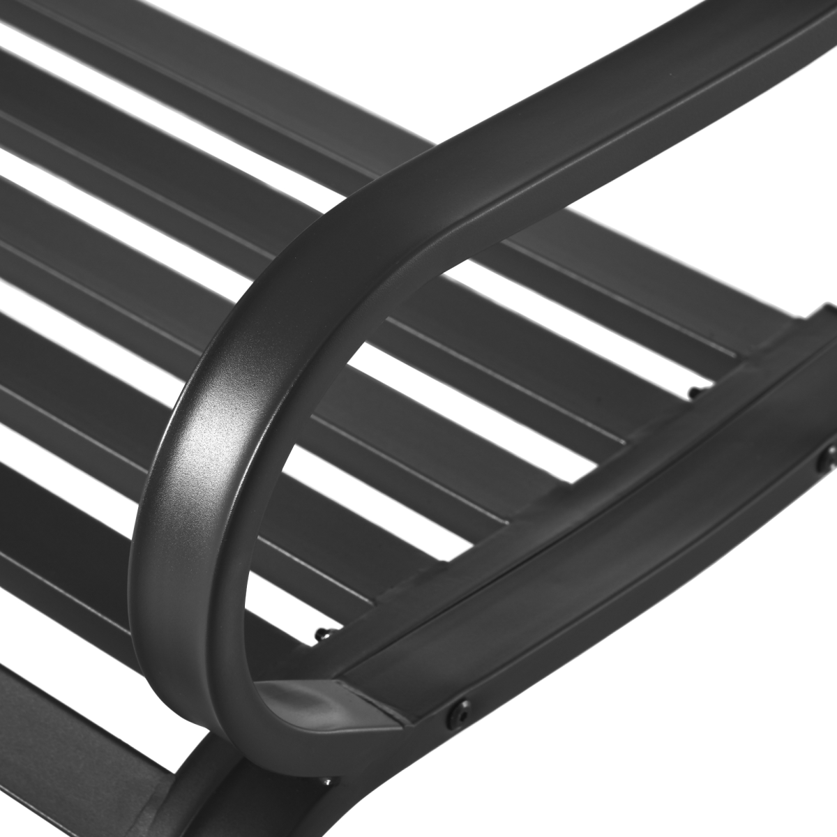 Outsunny 2-Seater Outdoor Steel Garden Bench with Armrests