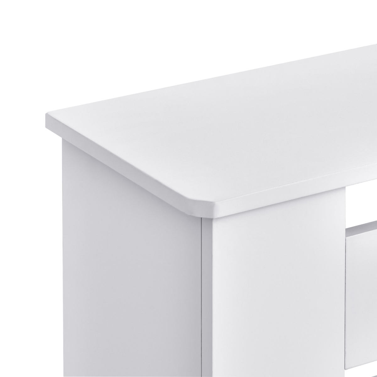HOMCOM 152 cm White MDF Radiator Cover with Slatted Vents and Top Shelf