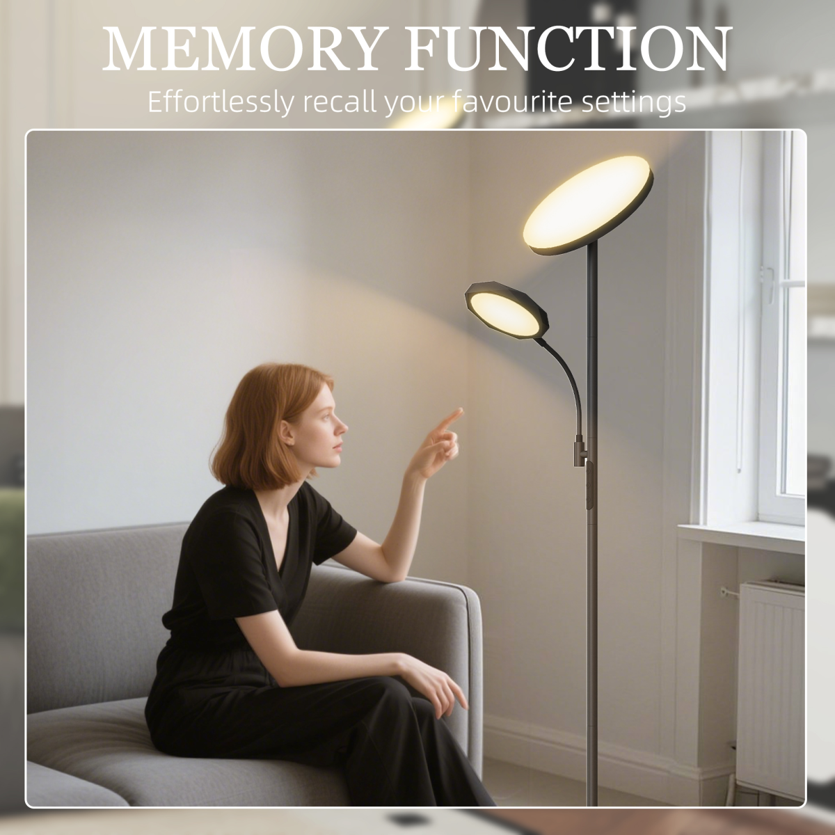 HOMCOM Dimmable Floor Lamp with 4 Modes, Remote & Touch, Black