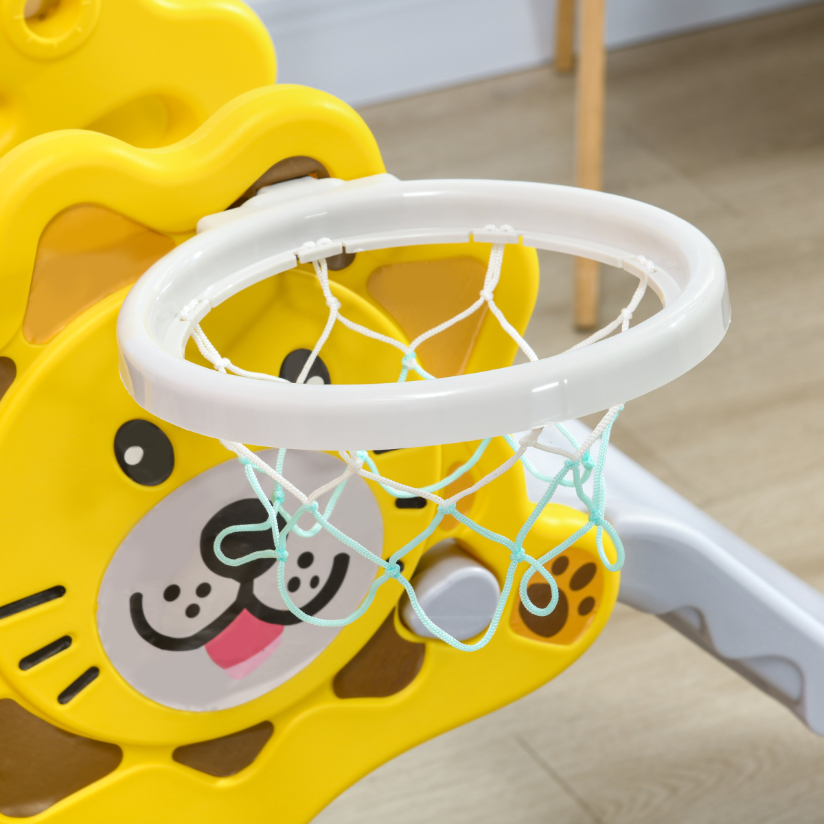 AIYAPLAY 2-in-1 Kids Slide with Basketball Hoop, 18-36 Months