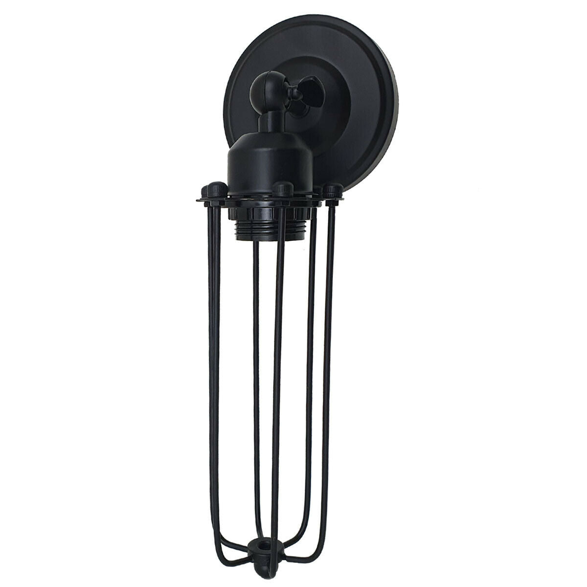 Black Industrial Long Cage Metal Wall Light, Wall Mounted