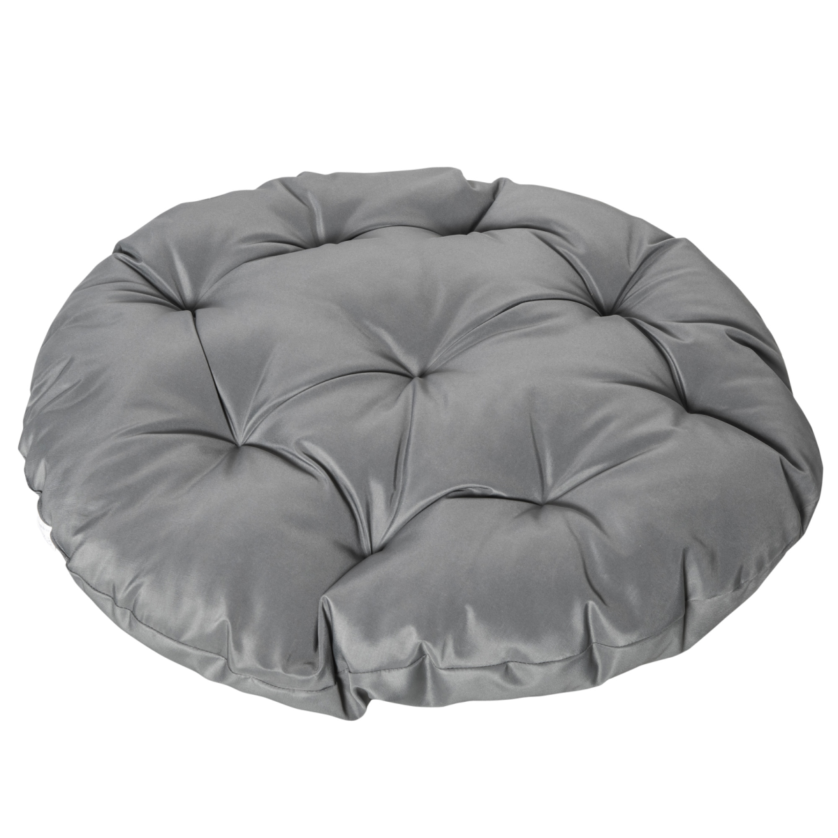 360° Swivel Rattan Papasan Moon Bowl Chair with Cushion, Outdoor, Grey, Outsunny