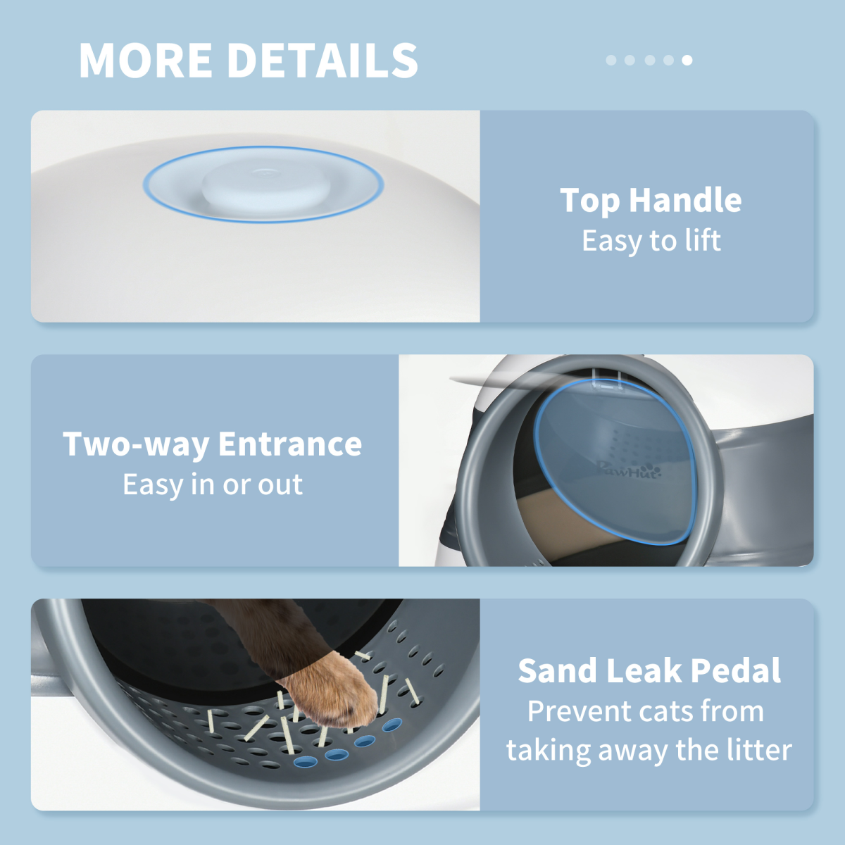 PawHut Hooded Cat Litter Box with Lid, High-Side Tray, Deodorizer and Scoop