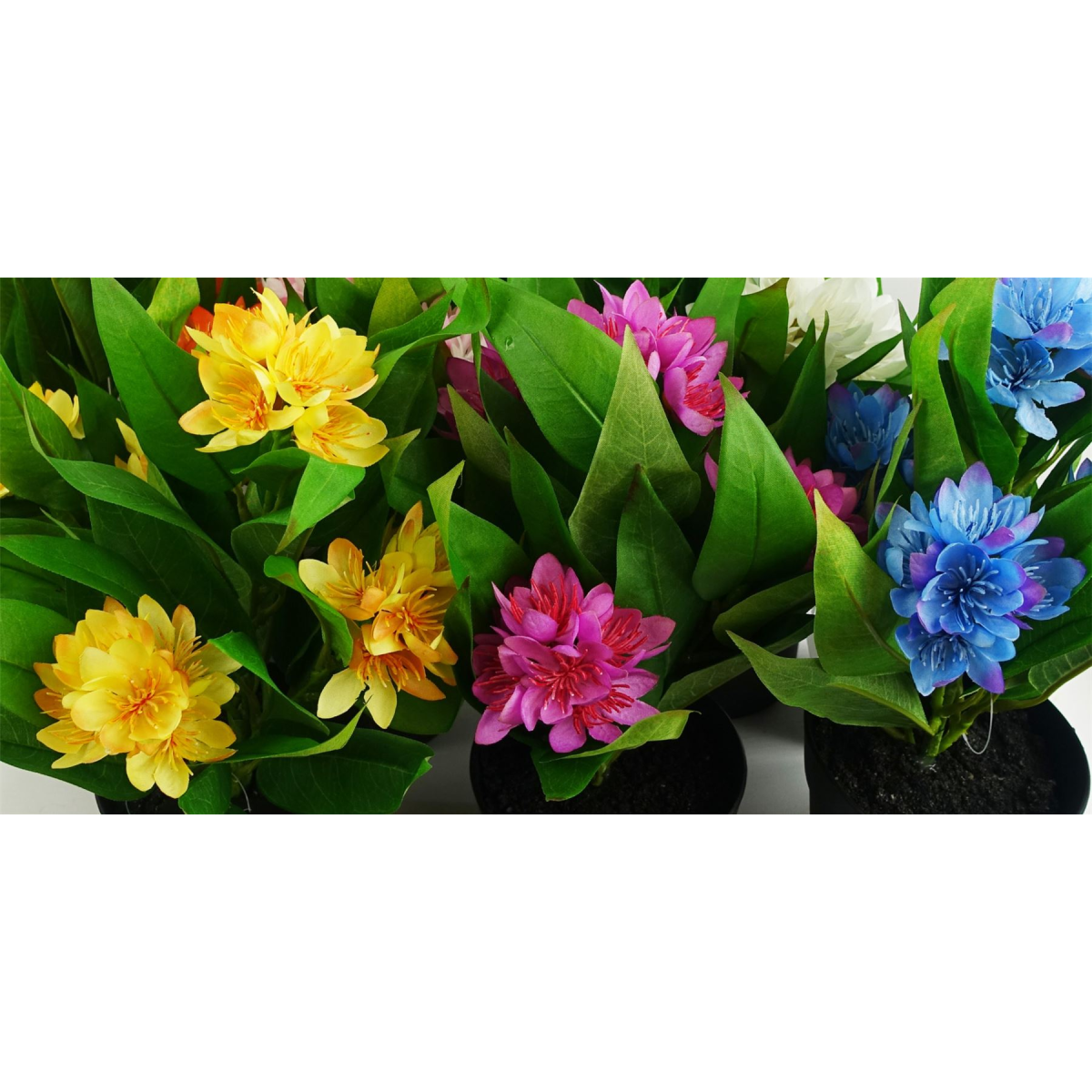 Leaf Pack of 6 Artificial Freesia Plants in Assorted Colours, 18cm Flowering Plants