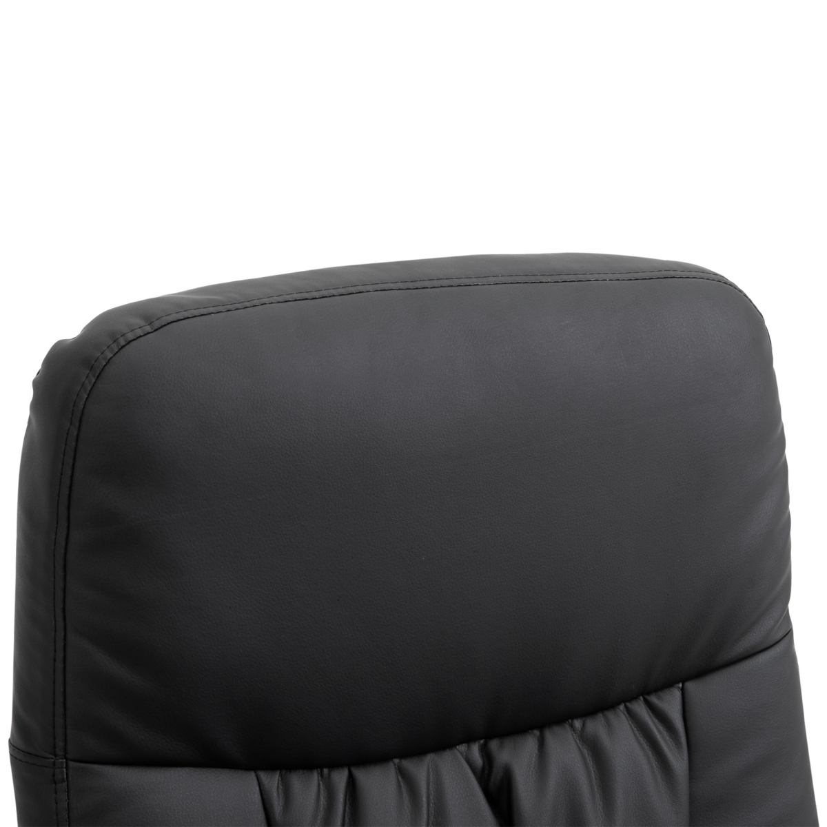 Reclining Armchair and Ottoman Set, 360 Swivel, Faux Leather, Black