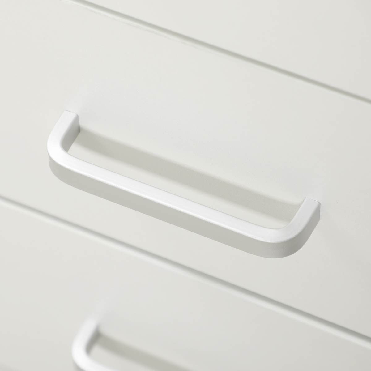 White Computer Desk with 5 Drawers and Locking Drawer